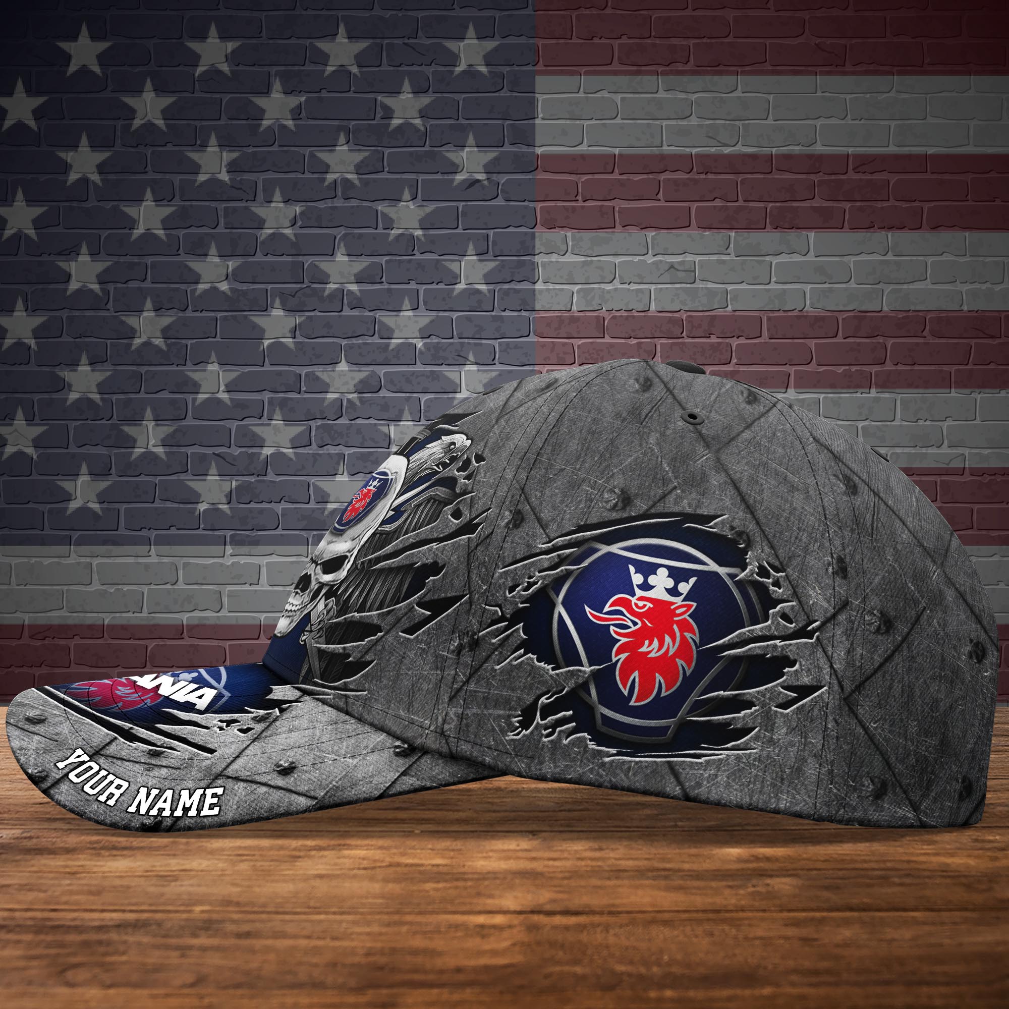 Personalized Scania Eagle Skull Wings Custom Cap Personalized Scania Eagle Skull Wings Custom Cap