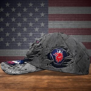 Personalized Scania Skull Blue Custom Cap