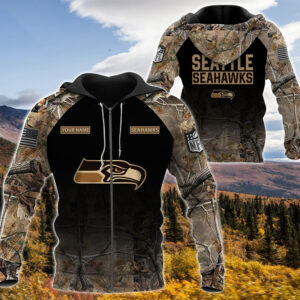 Personalized Seattle Seahawks Nfl Hunting Camo Custom 3D Shirt Hoodie