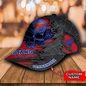Personalized Smu Mustangs 3D Skull Cap Hat