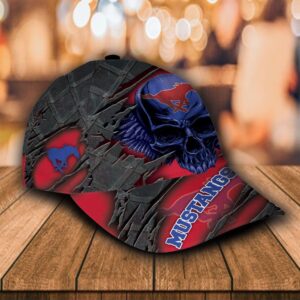 Personalized Smu Mustangs Skull Cap Hat
