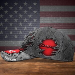 Personalized Snap On Skull Red Custom Cap