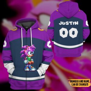 Personalized Sonic The Hedgehog Amy Rose Sport 3D Hoodie T Shirt Apparel