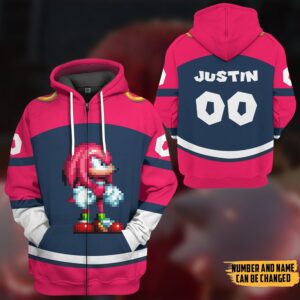 Personalized Sonic The Hedgehog Knuckles Sport 3D Hoodie T Shirt Apparel