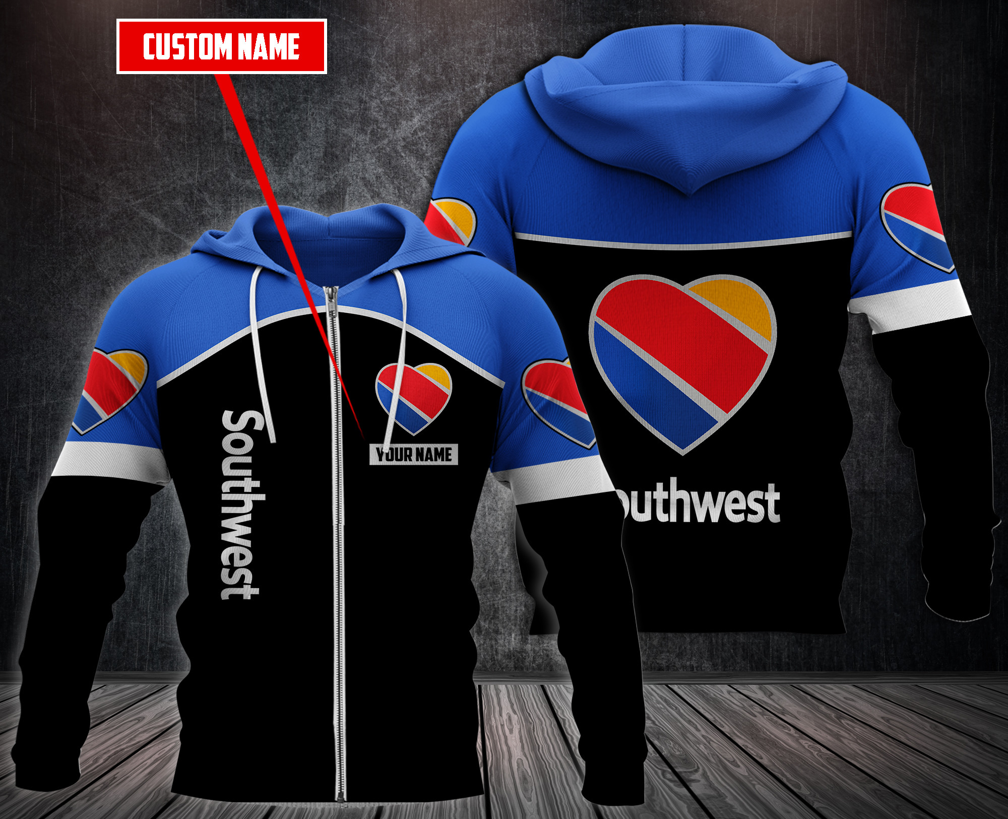 Personalized Southwest Airlines 3D Fleece Hoodie Hoodie Personalized Southwest Airlines 3D Fleece Hoodie Hoodie
