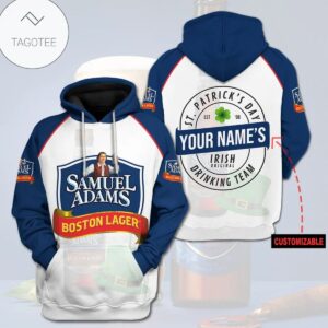 Personalized St PatrickS Day Samuel Adams Boston Lager Beer Hoodie
