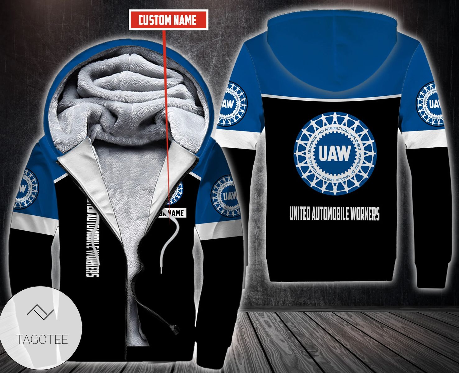 Personalized United Automobile Workers Fleece Hoodie Personalized United Automobile Workers Fleece Hoodie