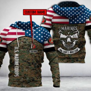 Personalized Usmc 3D Fleece Hoodie Hoodie