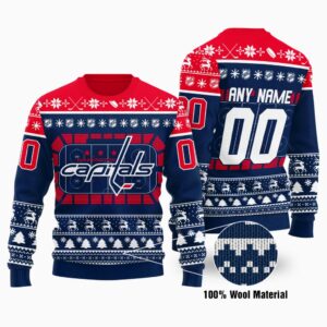 Personalized Washington Capitals Custom Ugly Christmas Sweater