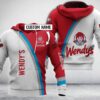 Personalized WendyS White Red Custom All Over Print 3D Hoodie
