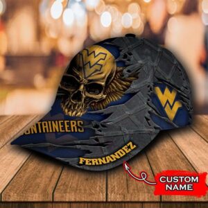 Personalized West Virginia Mountaineers 3D Skull Cap Hat