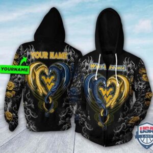 Personalized West Virginia Mountaineers Dragon Ncaa 3D Hoodie T Shirt