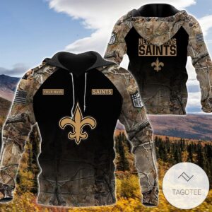 Personalized Your Name Hunting Camo Style New Orleans Saints Full Print Hoodie