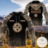 Personalized Your Name Hunting Camo Style Pittsburgh Steelers Full Print Hoodie