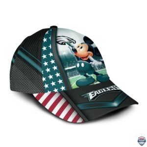 Philadelphia Eagles Nfl Mickey Mouse 3D Cap