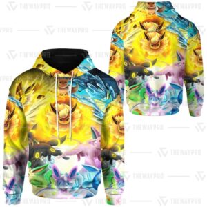 Pokemon Eevee Colorful 3D Full Printed Hoodie