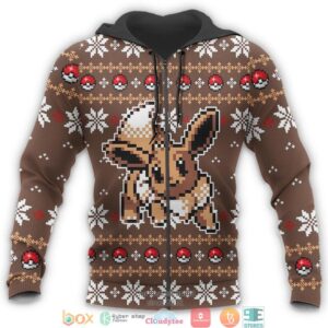 Pokemon Eevee Xmas 3D Shirt Hoodie
