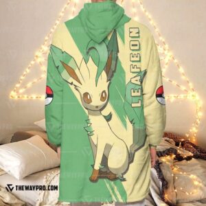 Pokemon Leafeon Fleece Hoodie Blanket
