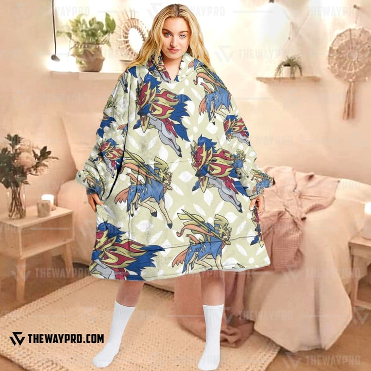 Pokemon-Zacian-Zamazenta-Fleece-Hoodie-Blanket-1