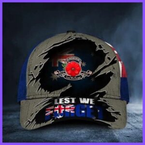 Poppy Australian Flag Lest We Forget Cap Hat