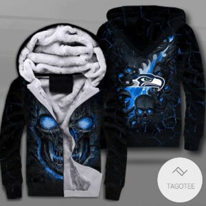 Seattle Seahawks Lava Skull Zipper Fleece Hoodie