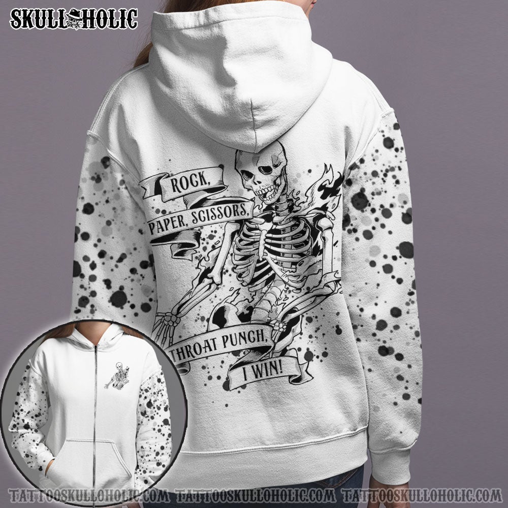 Skelton Ribbon Rock Paper Scissors 3D Shirt Hoodie Skelton Ribbon Rock Paper Scissors 3D Shirt Hoodie