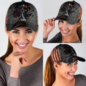 Skull American Flag Classic Cap 4