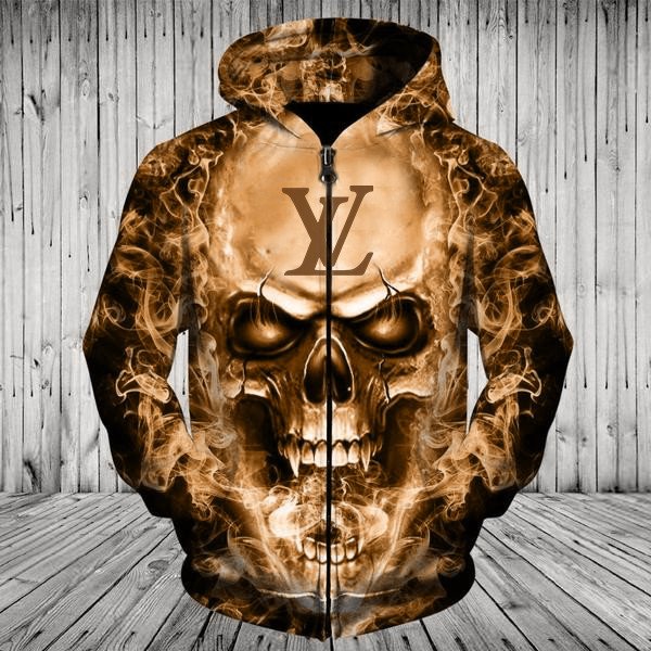 Skull Louis Vuitton Hoodie Zip Hoodie Skull Louis Vuitton Hoodie Zip Hoodie