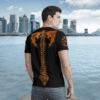 Skull Viking And Backbone Is An Ax Orange Black 3D Shirt Hoodie
