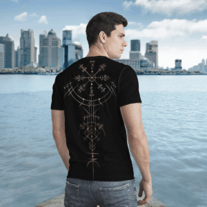 Skull Viking Vegvisir Black 3D Shirt Hoodie