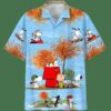 Snoopy And Charlie Brown Autumn Time Blue 3D Shirt Hoodie