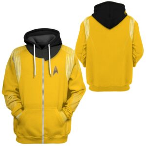 Star Trek Discovery Captain Christopher Pike Yellow 3D Hoodie Shirt
