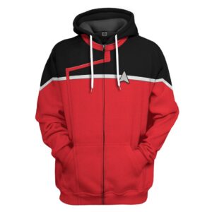 Star Trek Lower Decks Red 3D Hoodie Shirt