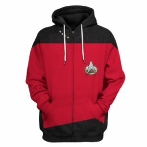 Star Trek The Next Generation 1987 1994 Red 3D Hoodie Shirt