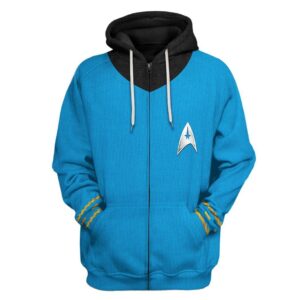 Star Trek The Original Series 1966 1969 Blue 3D Hoodie Shirt