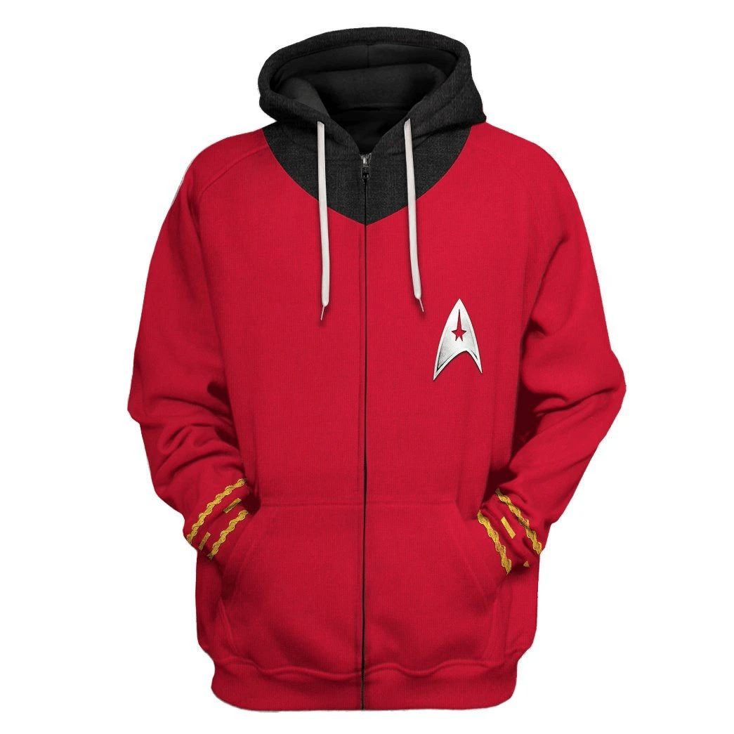 Star Trek The Original Series 1966 1969 Red 3D Hoodie Shirt Star Trek The Original Series 1966 1969 Red 3D Hoodie Shirt