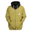 Star Trek The Original Series 1966 1969 Yellow 3D Hoodie Shirt