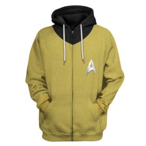 Star Trek The Original Series 1966 1969 Yellow 3D Hoodie Shirt