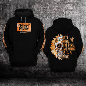 Sugar Skull Sunflower IM Not Drunk Multiple Sclerosis Awareness 3D Hoodie %E2%80%93 Limited Edition