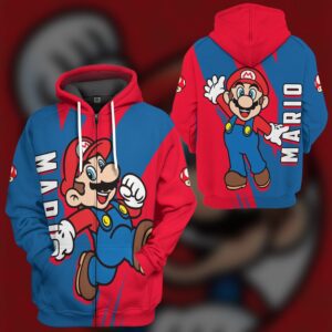 Super Mario Happy Mario 3D Hoodie T Shirt Apparel