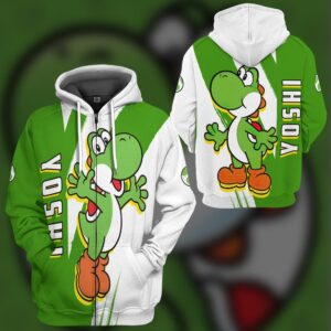 Super Mario Happy Yoshi 3D Hoodie T Shirt Apparel