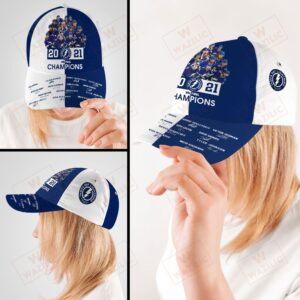 Tampa Bay Lightning 2021 Champion Signs Cap Hat