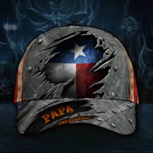 Texas Flag Papa The Legend 3D Cap