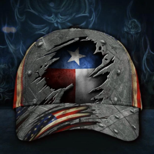 Texas State And American Flag Cap