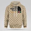 The North Face Gucci Khaki Pattern 3D Hoodie