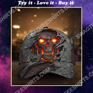 The Skull With Fire %E2%80%8BAll Over Printed Classic Cap