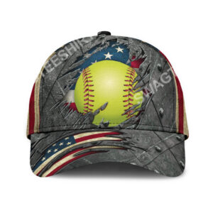 The Softball Crack America Flag Classic Cap