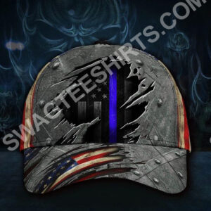 Thin Blue Line America Flag All Over Printed Classic Cap