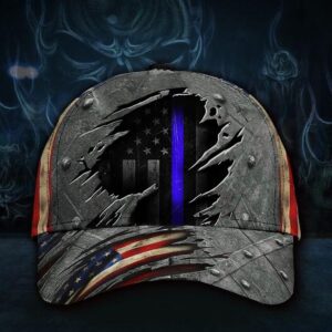 Thin Blue Line American Flag 3D Cap