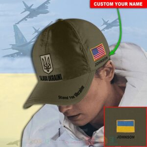 Ukraini American Stand For Ukraine Hat Support Ukraine Custom Name Cap